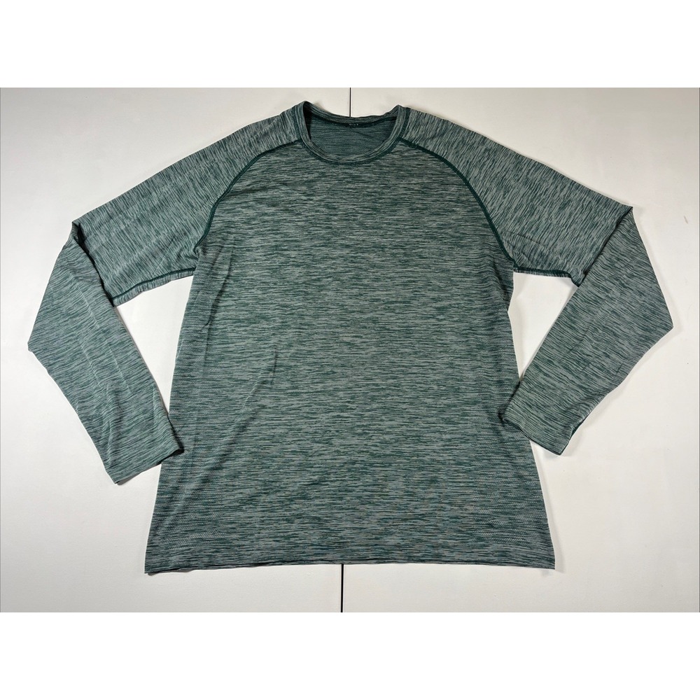 Lululemon Metal Vent Tech Shirt Green Long Sleeve Stretch Active Gym Men's XL